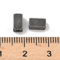 レトロ316サージカルステンレスビーズ  直方体の  アンティークシルバー  7x4x4mm  穴：1.5mm&nbsp;STAS-L307-08AS-01