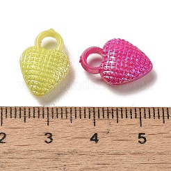 メッキ不透明アクリルペンダント  ABカラー  ハート  ミックスカラー  16.5x11x5mm  穴：3.5mm  1219個/ 500g&nbsp;OACR-E039-60