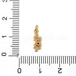 304ステンレススチールマイクロパヴェキュービックジルコニアチャーム  丸カン付き  18KGP本金メッキ  12x4.5x2mm  穴：2.5mm&nbsp;STAS-D364-01G