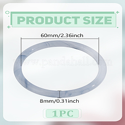 女性用ガラスバングル1個  ライトグレー  1/4インチ（0.8cm）  内径：2-3/8インチ（6cm）&nbsp;BJEW-LP0003-51B