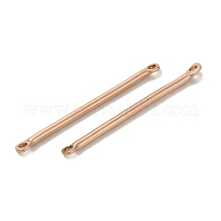 イオンプレーティング（IP）304ステンレススチールリンク  バーコネクタチャーム  ローズゴールド  30x2.5x1.5mm  穴：1.4mm&nbsp;STAS-Q323-05D-RG