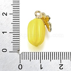 合金エナメルチャーム  果物  ゴールドカラー  ゴレンシ  18.5x11.5x9.5mm  穴：1.6mm&nbsp;LS-ENAM-D303-07G-06