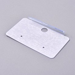 プラスチックジュエリーディスプレイカード  吊り下げイヤリングディスプレイ用  長方形  ホワイト  31x51.5x8mm  穴：1.4mmと6mm  100sheets /バッグ&nbsp;DIY-K032-05