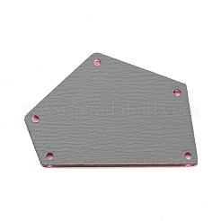 半透明のアクリルコネクターチャーム  ナゲットリンク  ショッキングピンク  25x35x1.3mm  穴：1.2mm&nbsp;MACR-G065-10A-01