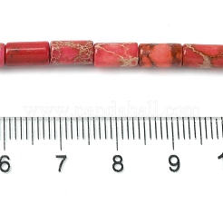 ナチュラルインペリアルジャスパービーズ連売り  染め  コラム  クリムゾン  8x4.5mm  穴：1.2mm  約50個/連  15.75''（40センチメートル）&nbsp;G-Q169-A02-01B