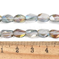 電気メッキガラスビーズセット  多面カット  ツイスト  ミックスカラー  8~8.5x5.5~6x5.5mm  穴：1mm  約49個/連  15.94インチ（40.5cm）&nbsp;EGLA-L045-C