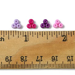 800色ベーキングペイントガラスラウンドシードビーズ4個  パープル  3~3.5mm  穴：2mm  200個/カラー&nbsp;SEED-FS0001-21A