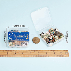 48スタイルのプリント合金エナメルペンダント8個  ライトゴールド  猫の頭  ミックスカラー  17x17.5x1.5mm  穴：2mm  6個/スタイル&nbsp;FIND-SC0003-20