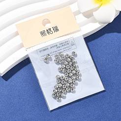 シェグレイスの真鍮ビーズ  ラウンド  カドミウムフリー＆ニッケルフリー＆鉛フリー  プラチナメッキ  3.5x4mm&nbsp;XGRPCH685-057P