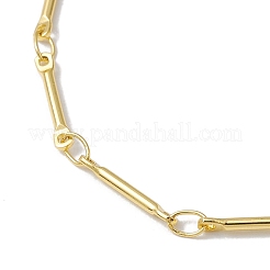 女性と男性のための真鍮リンクバーチェーンブレスレット  ゴールドカラー  7-1/8インチ（18~18.1cm）&nbsp;BJEW-JB10274-01