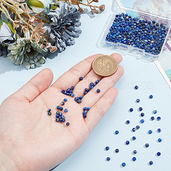 2連売り天然ラピスラズリビーズ連売り  多面カット  ロンデル  3.5~4x2.5~3mm  穴：0.7mm&nbsp;G-NB0005-77