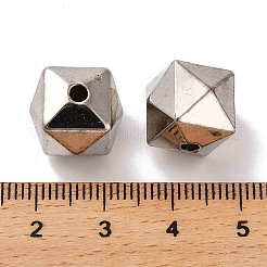 CCBプラスチックビーズ  キューブ  プラチナ  13.7x13.7x12.7mm  穴：2.4mm&nbsp;CCB-U001-46P