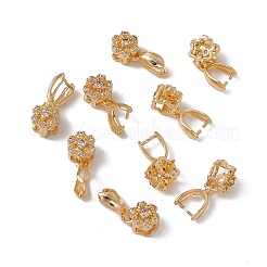 真鍮マイクロペーブクリアキュービックジルコニアアイスピックピンチベイル  花  18KGP本金メッキ  16mm  穴：4.5x2.5mm  ピン：0.8mm&nbsp;KK-A171-11G