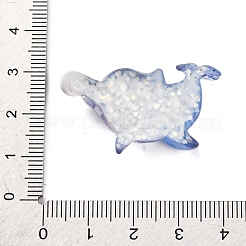 海洋生物をテーマにした樹脂カボション  グリッターパウダー付き  クジラ  24.5x34x8mm&nbsp;RESI-Q010-01B