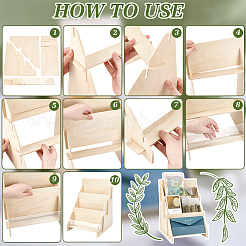 MDF ディスプレイ ライザー  長方形のディスプレイスタンド  古いレース  258x245x340mm&nbsp;ODIS-WH0086-084B