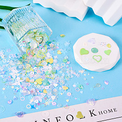 プラスチックスパンコールビーズ 100g  縫製工芸品の装飾  薄緑  6x6mm&nbsp;PVC-TA0001-04E