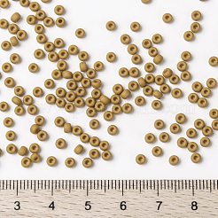 MIYUKIラウンドロカイユビーズ  日本製シードビーズ  8/0  （rr2312)マット不透明マスタード  3mm  穴：1mm  約2111~2277個/50g&nbsp;SEED-X0055-RR2312