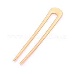 フランスのヘアフォーク  U字型のアップヘアピンクリップ  細い太い髪に  マットなスタイル  ライトゴールド  98x20x2.5mm&nbsp;OHAR-WH0018-03A