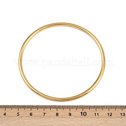 女性用304ステンレススチールプレーンバングル  ゴールドカラー  1/8インチ（0.3cm）  内径：2-1/2インチ（6.35cm）&nbsp;BJEW-D355-01G