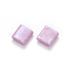 Fgb 2穴ベーキングペイントガラスシードビーズ  光沢メッキ  正方形  プラム  5x4.5~5.5x2~2.5mm  穴：0.5~0.8mm  約118個/10g&nbsp;X-SEED-S031-L-599