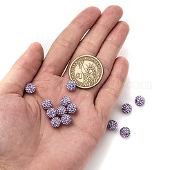 片穴チェコクリスタルラインストーン舗装ディスコボールビーズ  小さな丸いポリマー粘土チェコのラインストーンビーズ  371 _violet  pp9（1.5~1.6mm）  8mm  穴：1.2mm&nbsp;RB-A059-H8mm-PP9-371