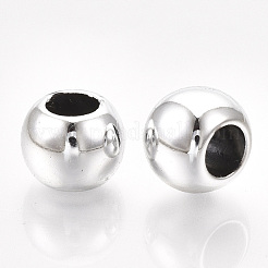 Uvメッキabsプラスチックビーズ  ラウンド  プラチナメッキ  19.5~20x17.5mm  穴：8.5mm&nbsp;X-CCB-S162-28F-04