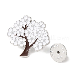 桜のエナメルピン  バックパック用合金ラペルピンバック  プラチナ  ホワイト  25.5x27.5mm&nbsp;JEWB-L022-02A-P