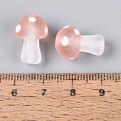 手作りのランプワークスビーズ連売りを曇らせる  キノコ  ダークサーモン  15~18x11~12.5mm  穴：0.9~1.6mm  約30個/連  19.69~20.08インチ（50~51cm）&nbsp;LAMP-N038-08H