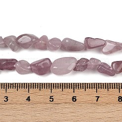 天然マダガスカル ローズクォーツビーズ連売り  ナゲット  タンブルストーン  6~11x6~8x4~7mm  穴：1mm  約49~51個/連  15.35~15.75''（39~40センチメートル）&nbsp;G-Q060-D11