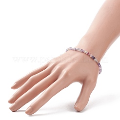 女性のための天然宝石キューブ ビーズ ストレッチ ブレスレット  内径：2-3/8インチ（6cm）&nbsp;BJEW-JB08976