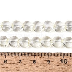 ベーキングペイント透明ガラスビーズ連売り  ハート  淡黄色  8x8x5mm  穴：0.5~0.9mm  約80~81個/連  23.62~24.41インチ（60~62cm）&nbsp;DGLA-N021-01A-03