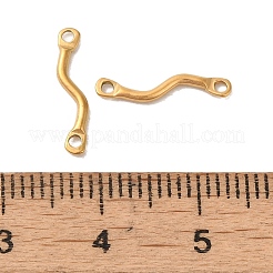 イオンプレーティング（IP）304ステンレススチールリンクコネクタチャーム  ツイストバー  18KGP本金メッキ  14x2.5x1.2mm  穴：1.2mm&nbsp;STAS-Q323-12G