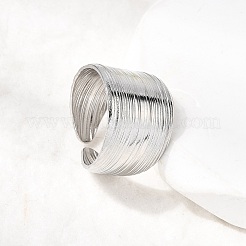 女性用304ステンレススチールオープンカフリング5個  ステンレス鋼色  6.5~17.5mm  内径：16.1~17.4mm&nbsp;RJEW-K313-08P