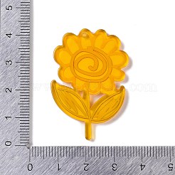 アクリルパーツ  ヒマワリ  きいろ  40.5x27x2.8mm  穴：1.5mm&nbsp;OACR-R271-07B