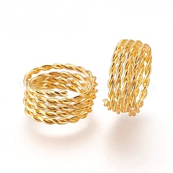 合金ヘアブレードスプリングリング  ゴールドカラー  13.5x5~6.5mm  内径：11mm&nbsp;OHAR-WH0013-01G