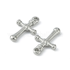 変色しない304ステンレススチールペンダント  クロスチャーム  ステンレス鋼色  22x13x3mm  穴：2mm&nbsp;STAS-F294-01E-P