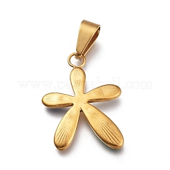 304ステンレススチールエナメルペンダント  花  カラフル  ゴールドカラー  24x17.4x1.7mm  穴：4mm&nbsp;X-STAS-H106-08G