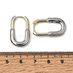 女性用楕円形真鍮フープピアス  ラックめっき  長持ちメッキ  カドミウムフリー＆鉛フリー  18KGP本金メッキ  25x15x3.5mm&nbsp;KK-CBAF3A5-08GP