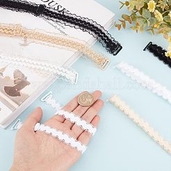 6 ペア 6 スタイル調節可能なブラストラップ  ポリエステルレースのショルダーストラップ  プラスチックバックル付き  ミックスカラー  210~455x13~26x1mm  1ペア/スタイル&nbsp;FIND-GF0003-55
