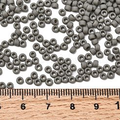 トーホー 8/0ラウンドビーズ  日本製シードビーズ  （53df）不透明な霜ダークグレー  3mm  穴：1mm  約10000個/ポンド&nbsp;SEED-TR08-0053DF