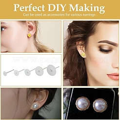 DIY 304 ステンレス スタッド イヤリング 作成キット  ステンレス鋼色  4~12x4~10x0.6~3mm  穴：0.8~5mm&nbsp;DIY-YW0010-50