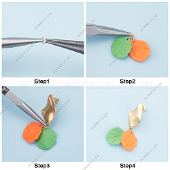 花びらをテーマにしたDIYイヤリング作りキット  アクリルパーツなど、  真鍮製アズキチェーン＆アイピン＆スタッドピアスパーツ＆イヤーナット  304ステンレススチールスタッドピアス金具  ミックスカラー&nbsp;DIY-SC0001-60G