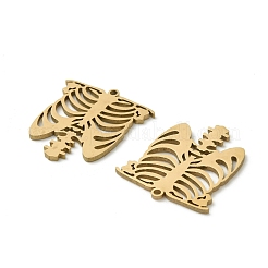 ステンレスペンダント201個  レーザー切断  スケルトンチャーム  ゴールドカラー  20.5x18x1mm  穴：1.2mm&nbsp;STAS-I332-07G