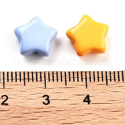 ベーキングペイントアクリルビーズ  スター  ミックスカラー  10.5x10x4.5mm  穴：1.5mm  1785個/ 500g&nbsp;OACR-S136-05