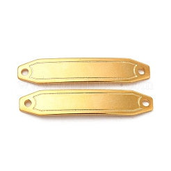201ステンレススチールコネクタチャーム  カーブ長方形のリンク  24KGP本金メッキ  30.5x6x0.8mm  穴：1.4mm&nbsp;STAS-P320-09G