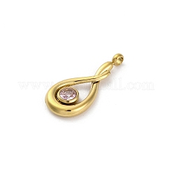 304ステンレスペンダント  ラインストーン付き  ティアドロップチャーム  14KGP本金メッキ  17.5x8.5x2.5mm  穴：1.6mm&nbsp;STAS-R005-08G-02