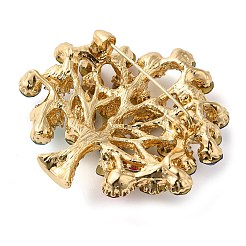 クリスマス合金のカラフルなラインストーンのブローチ  クリスマスエナメルピン  クリスマスツリー  43x47.5mm&nbsp;JEWB-U009-10B