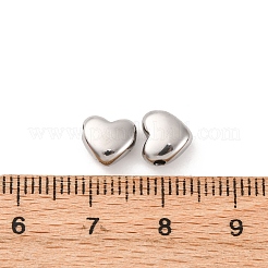 304ステンレススチールビーズ  ハート  7x7.5x4mm  穴：1.6mm&nbsp;STAS-A117-01C-P