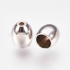変色しにくい201ステンレススチールコードエンド  ステンレス鋼色  6.5x6mm  穴：1.1mm&nbsp;STAS-L205-16P