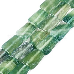 天然石風化瑪瑙ビーズ連売り  長方形  染め＆加熱  24~27x17~19x4~8mm  穴：0.8~1.4mm  約15個/連  14.76~14.96インチ（37.5~38cm）&nbsp;G-Q606-42E